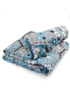 Plaid in Lana Cotta - Linea Mosaico Grigio Chiaro - Appodia Lana Italiana