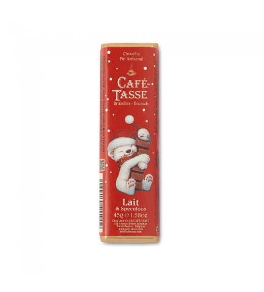 Barretta Christmas di Cioccolato al Latte e Biscotti Speculos 45g - Café Tasse