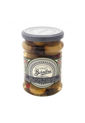 Olive verdi ripiene di peperone rosso 260g - Bornibus