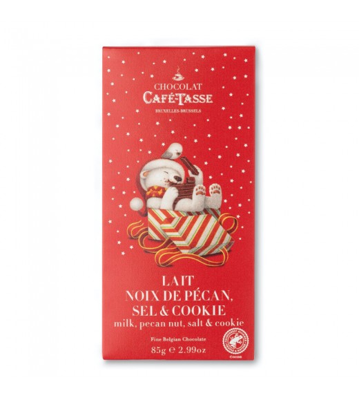 Barretta Christmas di Cioccolato al Latte con Noci Pecan e Sale - Café Tasse