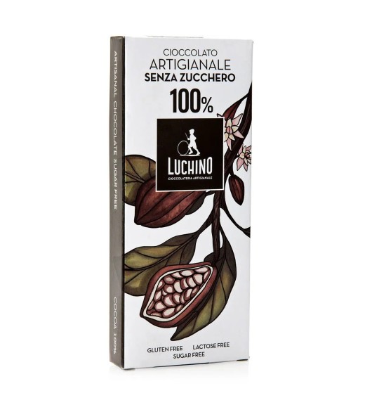Tavoletta Cioccolato Fondente 100% Senza Zucchero 100gr - Luchino Cioccolateria Artigianale