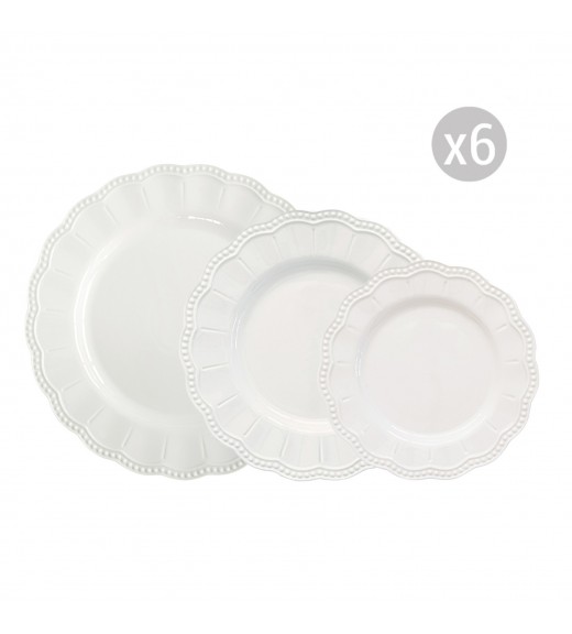 Servizio da Tavola Collezione Elite White 18Pz - Easy Life