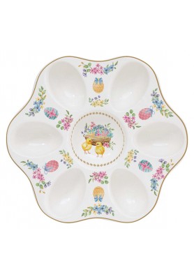 Piatto portauova in porcellana Diametro 21 - Collezione Spring Bloom - Easy Life