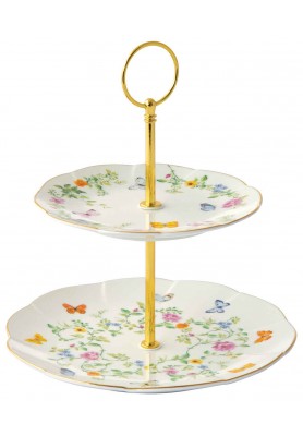 Alzata due piani in porcellana - Collezione Dancing Butterflies - Easy Life