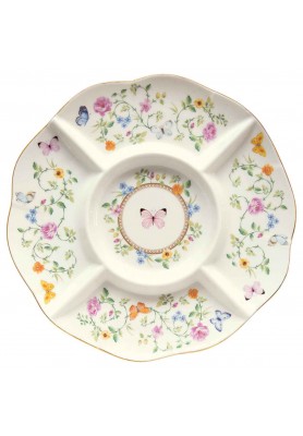 Piatto aperitivo in porcellana Diametro 25 - Collezione Dancing Butterflies - Easy Life
