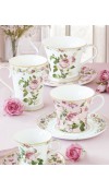Tazza Colazione c/piatto 350ml Chant des Roses - Easy Life