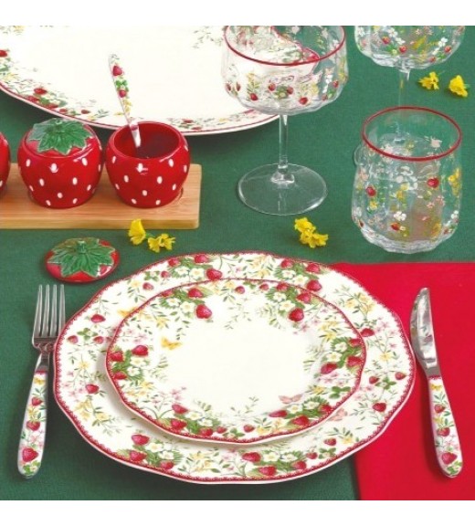Servizio Piatti 18 Pezzi Collezione Jardin Des Fraises - Easy Life
