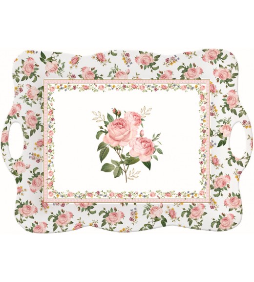 Vassoio c/manici Chant des Roses 53x38cm - Easy Life