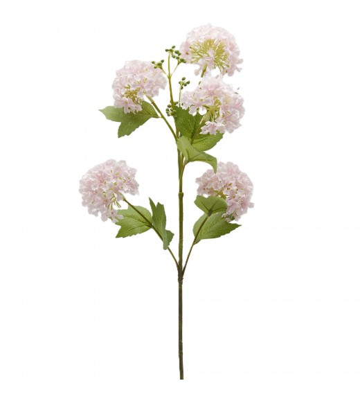 Ramo di Viburno x5 con Foglie H 80 cm Rosa tenue - EDG