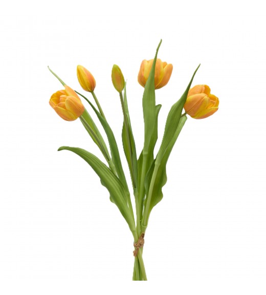 Mazzo di Tulipani x4 con Bocciolo Giallo H 40 cm - EDG