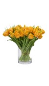 Mazzo di Tulipani x4 con Bocciolo Giallo H 40 cm - EDG