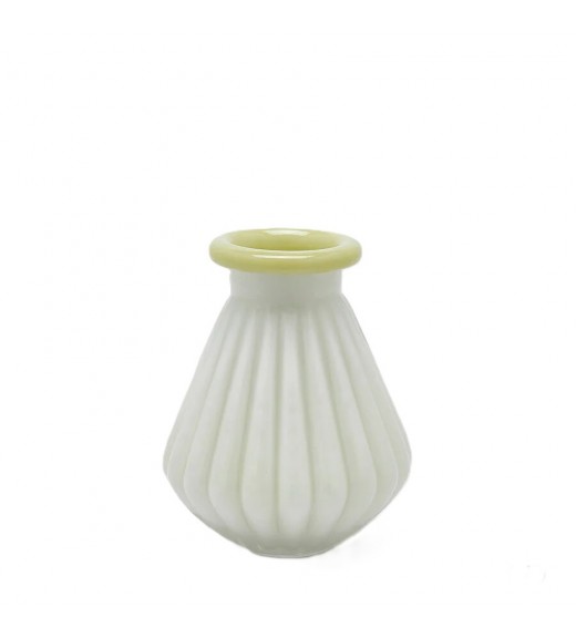 Vaso Righe con bordo in vetro light green H20cm - EDG