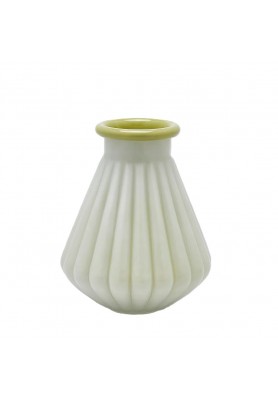 Vaso Righe con bordo in vetro light green H28cm - EDG