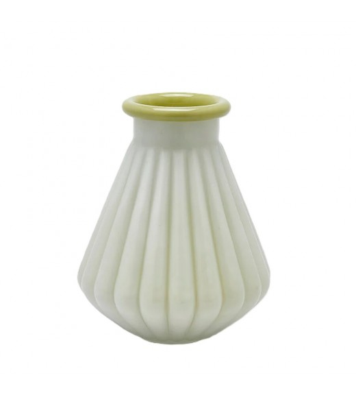 Vaso Righe con bordo in vetro light green H28cm - EDG