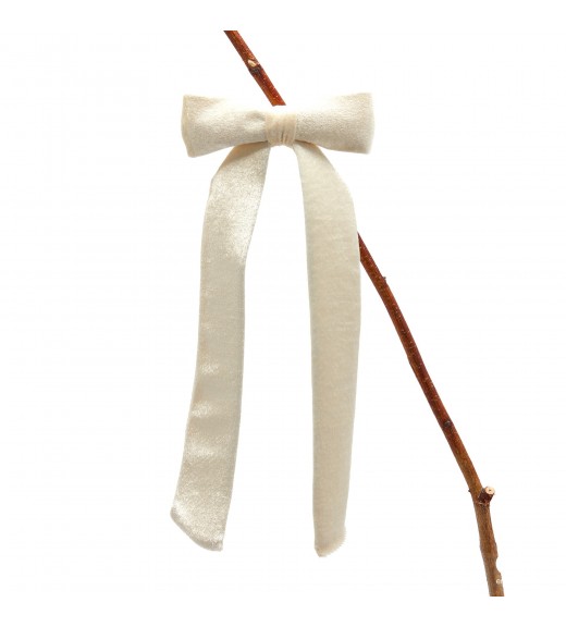 Decoro Fiocco Velluto Clip Avorio H30 - EDG