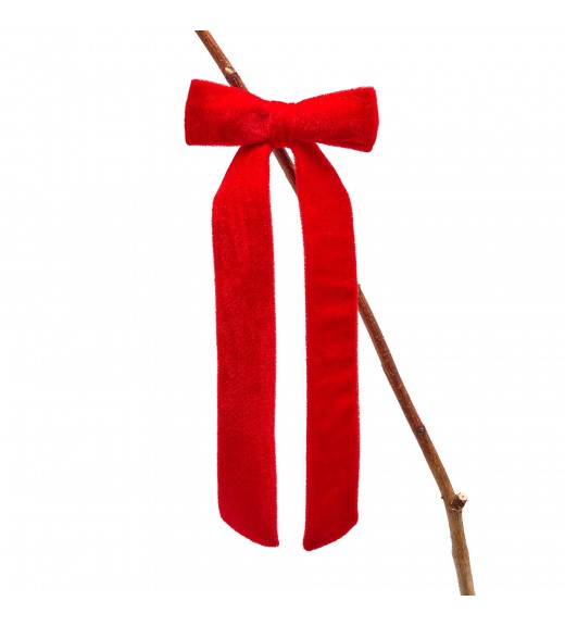 Decoro Fiocco Velluto Clip Rosso H30 - EDG