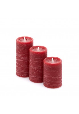 Candela Led Soffio Rosso H15 Set 3 pz - EDG
