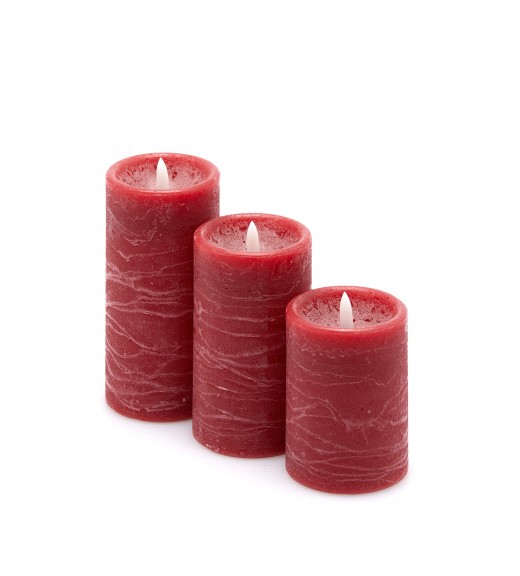 Candela Led Soffio Rosso H15 Set 3 pz - EDG