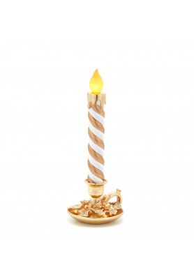 Decoro Candela Led con piattino oro H45 - EDG