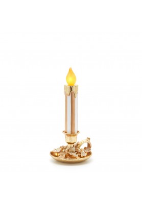 Decoro Candela Led con piattino oro H36 - EDG