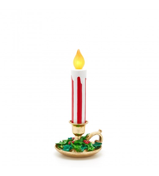 Decoro Candela Led con piattino H36 - EDG