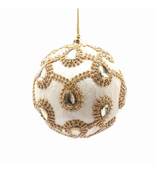Decoro Addobbo Palla Gemme Velluto D10 - EDG