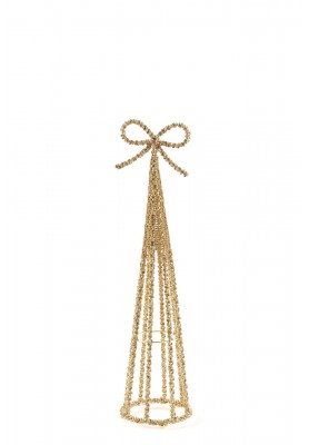 Decoro Cono Jewel con fiocco dorato H48 - EDG