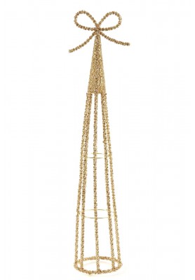 Decoro Cono Jewel con fiocco dorato H66 - EDG