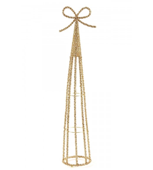 Decoro Cono Jewel con fiocco dorato H66 - EDG