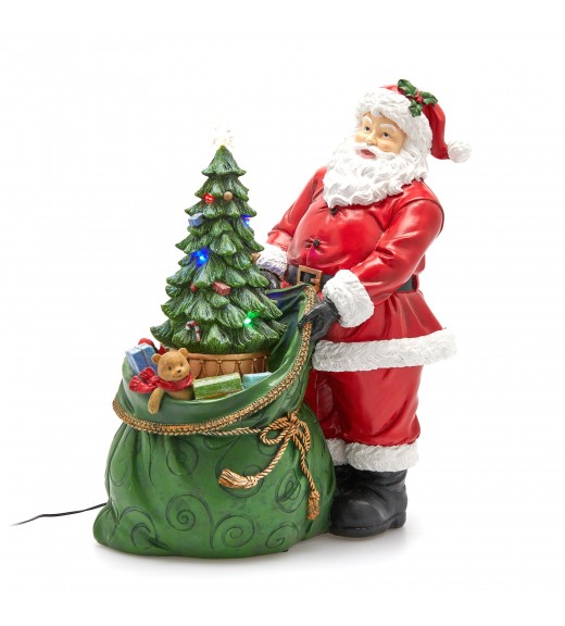 Decoro Babbo Natale con sacco Musica/Mov/Led H47 - EDG
