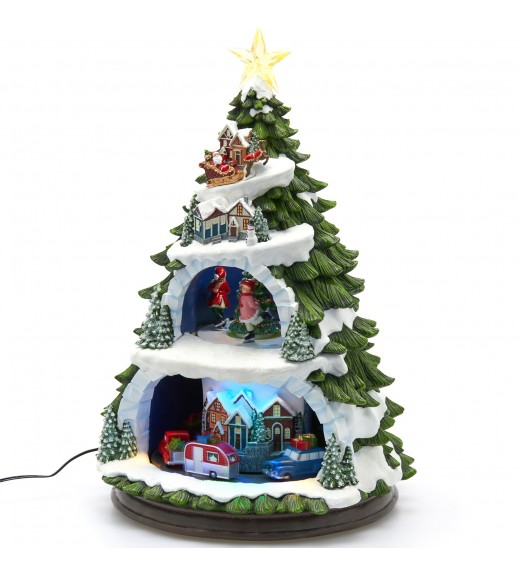 Decoro Diorama Pino Musica/Mov/Led H46 - EDG