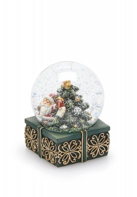 Sfera Acqua Albero con babbo Natale H8,5 - EDG