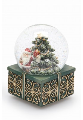 Sfera Acqua Albero con babbo Natale H14,5 - EDG