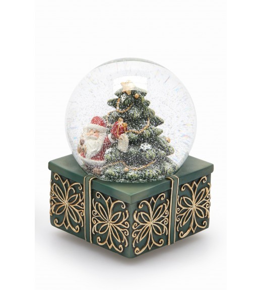 Sfera Acqua Albero con babbo Natale H14,5 - EDG