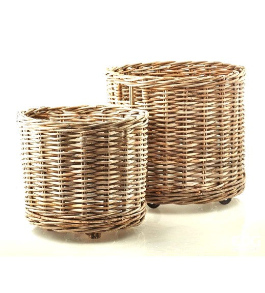 Cesto Rattan con Ruote D40 EDG - Linea Rattan