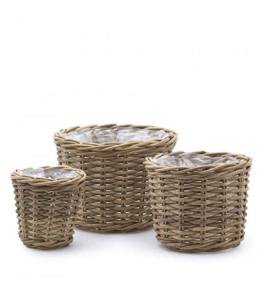 Cesto Rattan Rotondo Medio H22 EDG - Linea Rattan