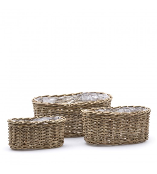 Cesto Rattan Ovale H21 EDG - Linea Rattan
