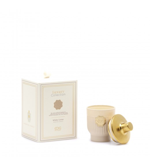 Candela Luxury Collection H 12 cm - Fragranza Fior di Loto Bianco - EDG
