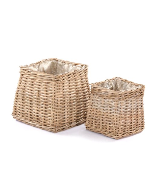 Cesto Rattan Quadrato Svasato H26 EDG - Linea Rattan