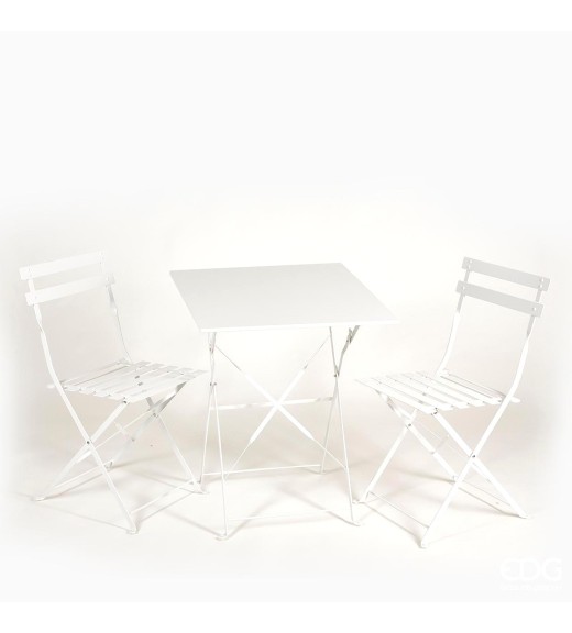 Set Tavolo Metal C/2 Sedie Bianco - EDG 