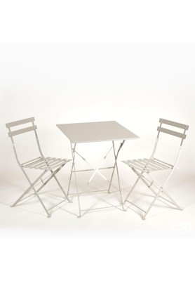 Set Tavolo Metal C/2 Sedie Grigio - EDG