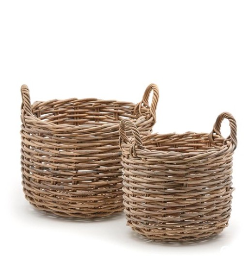 Cesto Rattan Rotondo con manici D40 EDG - Linea Rattan