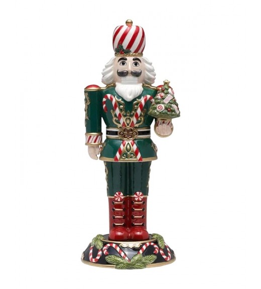 Schiaccianoci in porcellana Sugar Plum King H43 - Collezione Holiday Nutcracker - Fitz and Floyd 