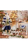 Babbo Natale in porcellana Grand Santa H49 - Collezione Telluride Blue - Fitz and Floyd 