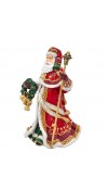 Babbo Natale in porcellana con Ghirlanda H33 - Collezione Noel Holiday - Fitz and Floyd 