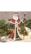 Babbo Natale in porcellana con Ghirlanda H33 - Collezione Noel Holiday - Fitz and Floyd 