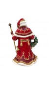 Babbo Natale in porcellana con Ghirlanda H49 - Collezione Noel Holiday - Fitz and Floyd 