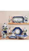 Babbo Natale in porcellana Grand Santa H49 - Collezione Telluride Blue - Fitz and Floyd 