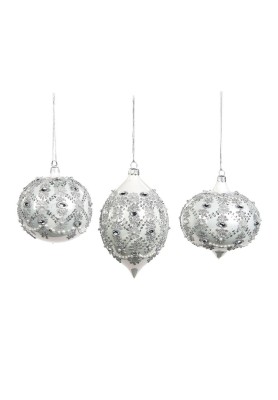 Decoro Palla Silver - Collezione White Christmas - Goodwill