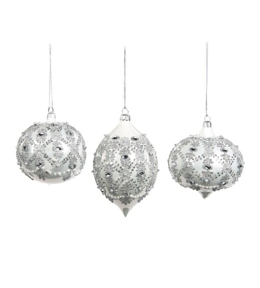 Decoro Palla Silver - Collezione White Christmas - Goodwill